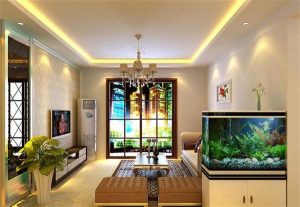 Feng shui fish tank in the living room